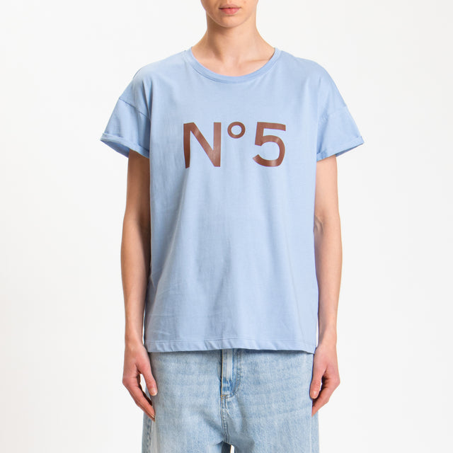 Tensione in-T-shirt n5 - celeste/moro