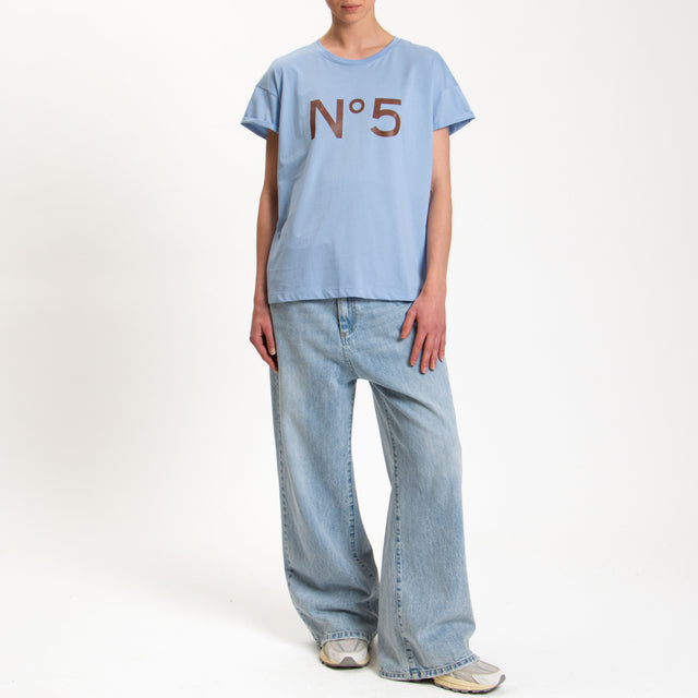 Tensione in-T-shirt n5 - celeste/moro