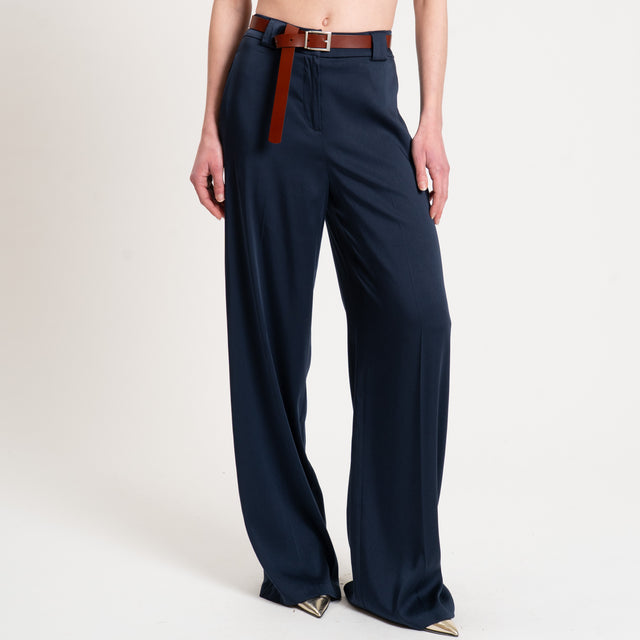 Tensione in-Pantalone tencel viscosa elasticizzato - blu