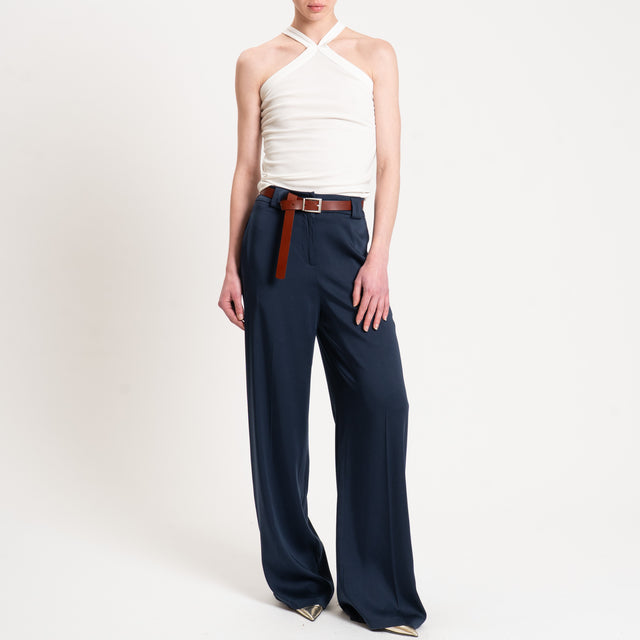 Tensione in-Pantalone tencel viscosa elasticizzato - blu