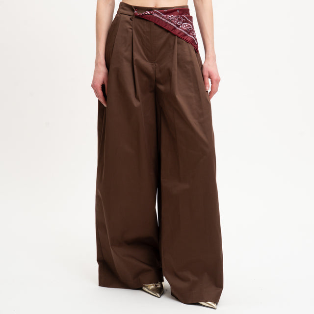 Tensione in-Pantalone wide leg con bandana - caffe'