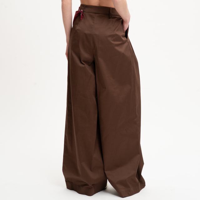 Tensione in-Pantalone wide leg con bandana - caffe'
