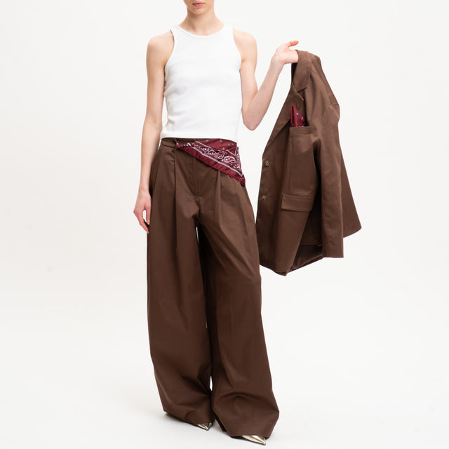 Tensione in-Pantalone wide leg con bandana - caffe'
