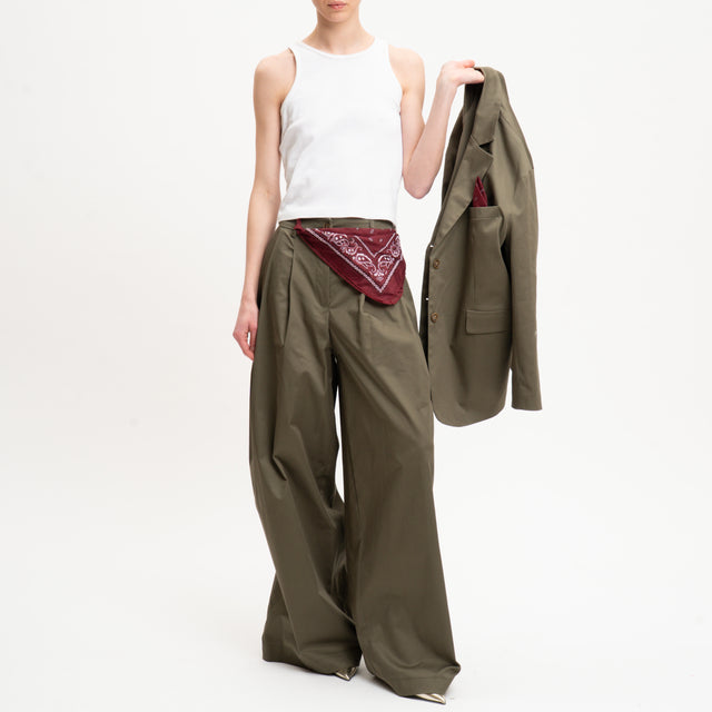Tensione in-Pantalone wide leg con bandana - militare