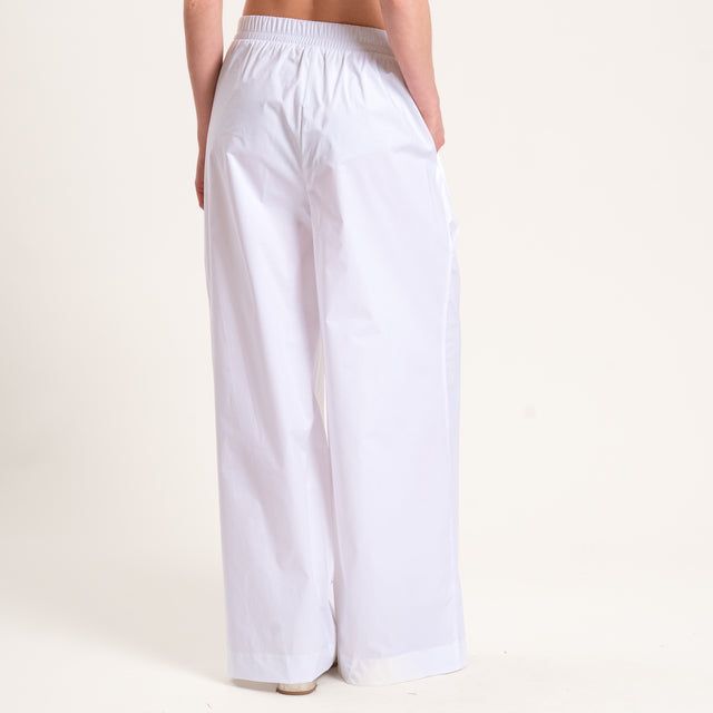 Tensione in-Pantalone cotone superlight elasticizzato - bianco