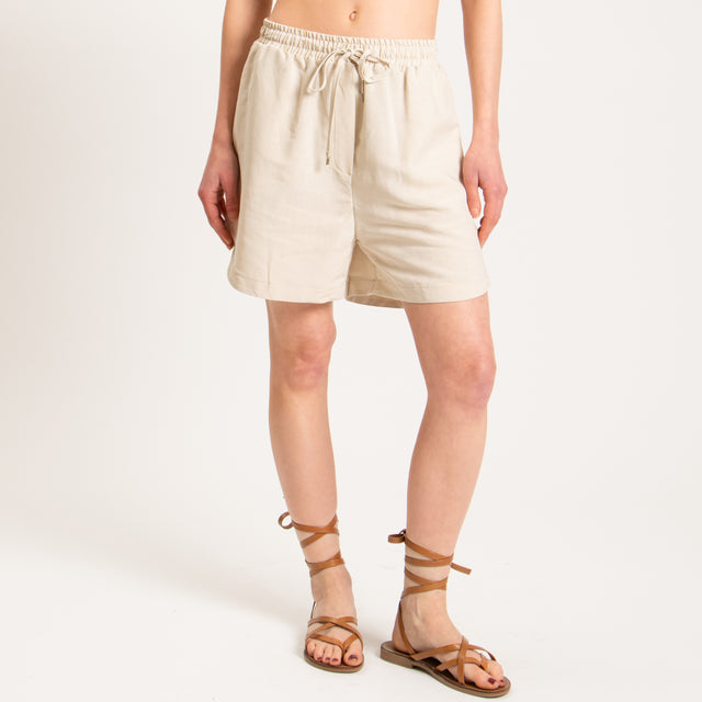 Tensione in-Shorts misto lino - gesso