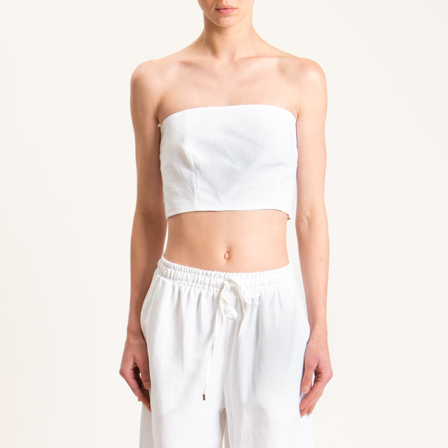 Tensione in-Top a fascia misto lino - bianco