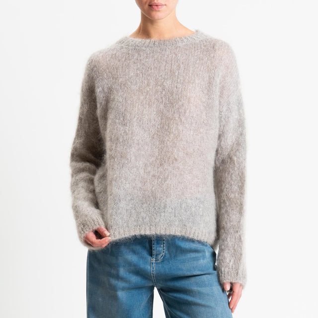 Tensione in-Maglia kid mohair soft girocollo - perla