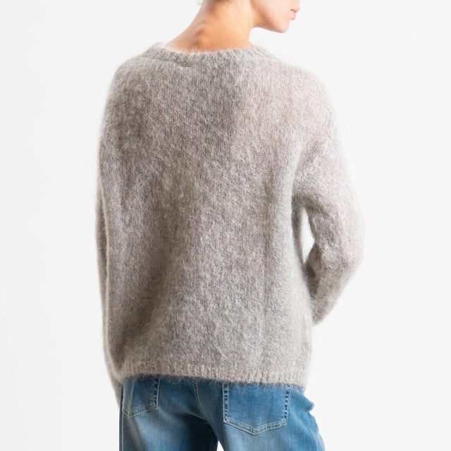 Tensione in-Maglia kid mohair soft girocollo - perla