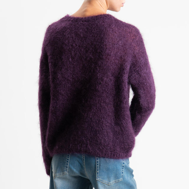 Tensione in-Maglia kid mohair soft girocollo - Bordeaux