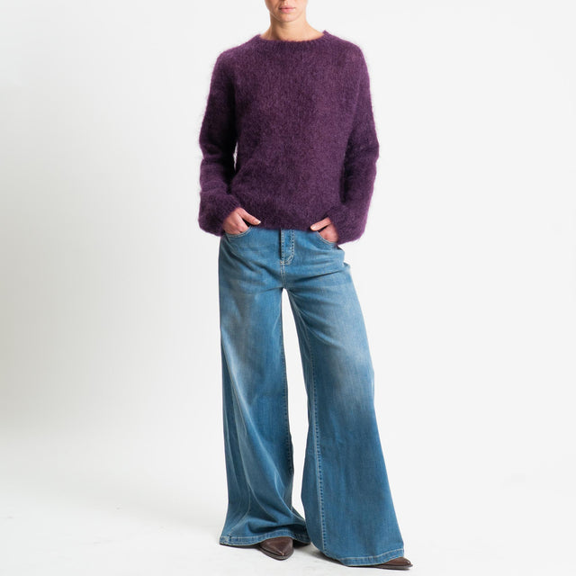 Tensione in-Maglia kid mohair soft girocollo - Bordeaux