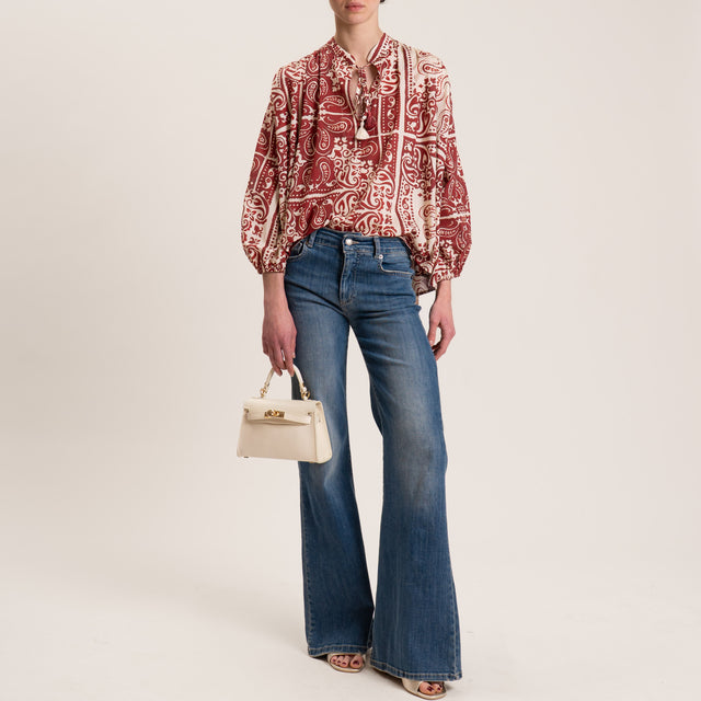 Tensione in-Blusa mussola fantasia - ruggine/burro