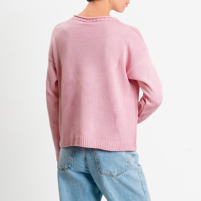 Tensione in-Maglia girocollo tessuto modal - rosa