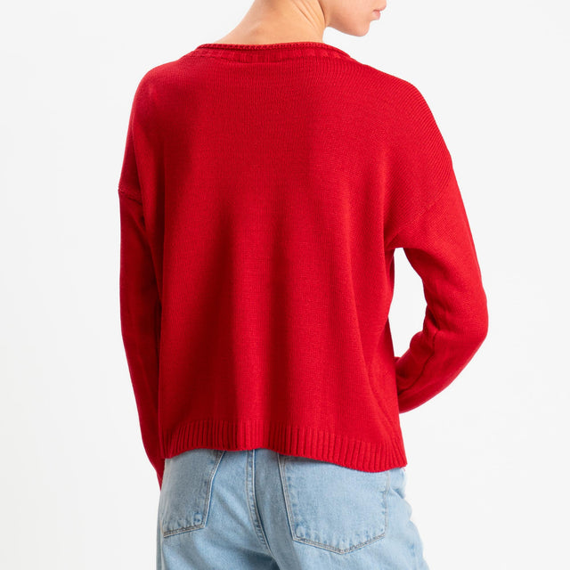 Tensione in-Maglia girocollo tessuto modal - rosso