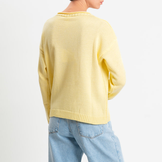 Tensione in-Maglia girocollo tessuto modal - yellow