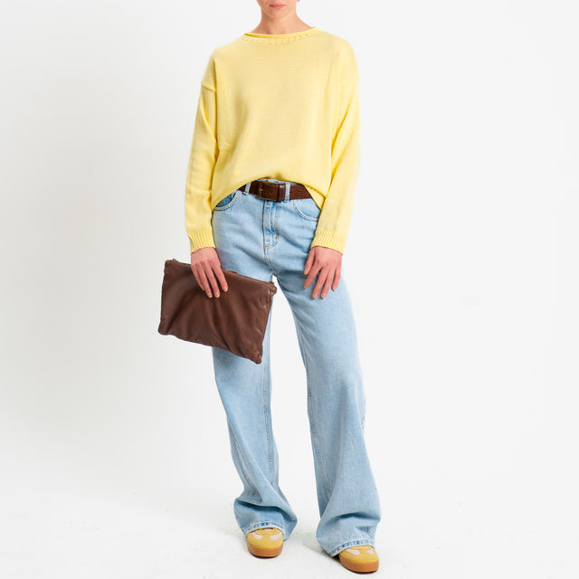 Tensione in-Maglia girocollo tessuto modal - yellow