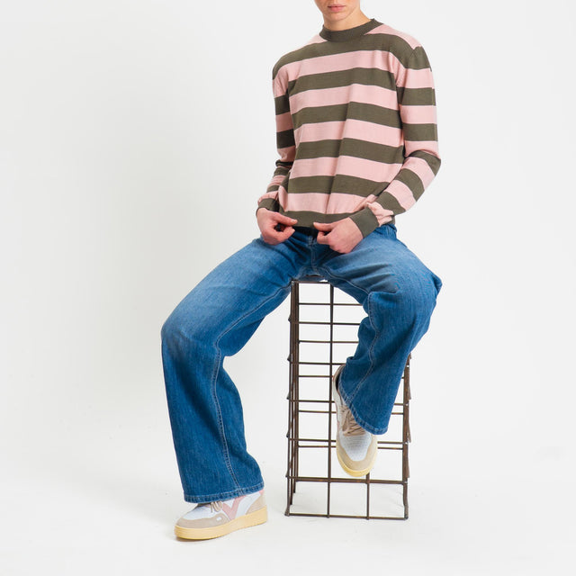 Tensione in-Maglia girocollo a righe - militare/rosa