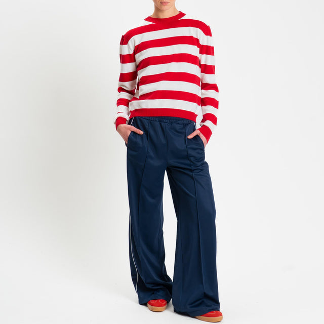 Tensione in-Maglia girocollo a righe - rosso/bianco