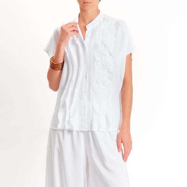 Tensione in-Camicia misto lyocell con rouches - bianco