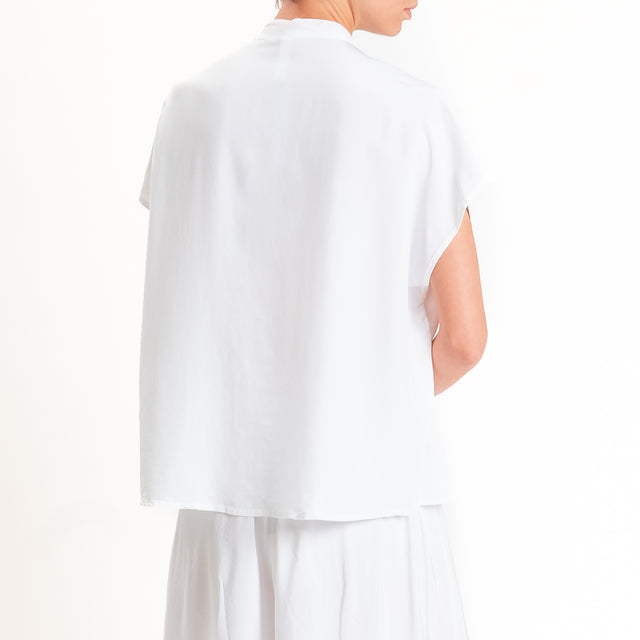 Tensione in-Camicia misto lyocell con rouches - bianco