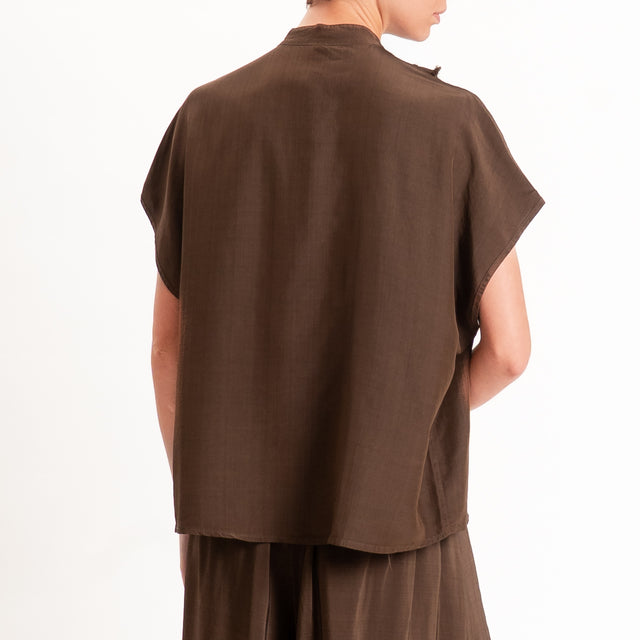 Tensione in-Camicia misto lyocell con rouches - caffe'
