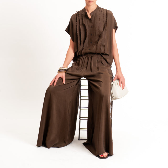 Tensione in-Camicia misto lyocell con rouches - caffe'