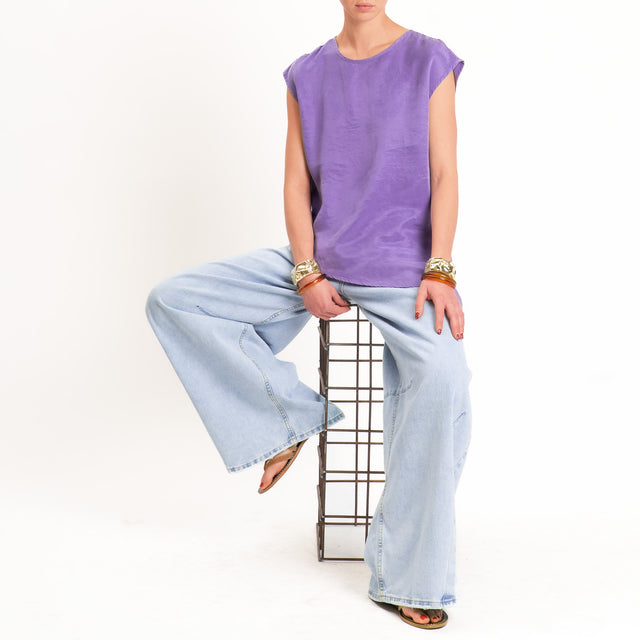 Tensione in-Blusa asimmetrica in cupro - violet