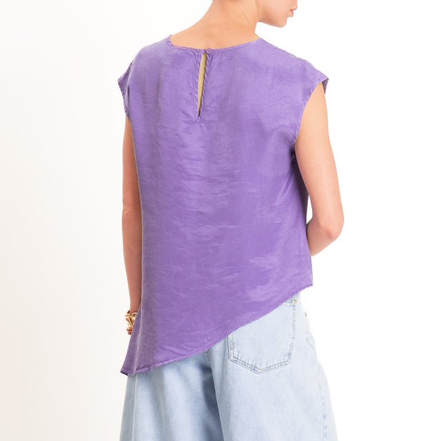 Tensione in-Blusa asimmetrica in cupro - violet