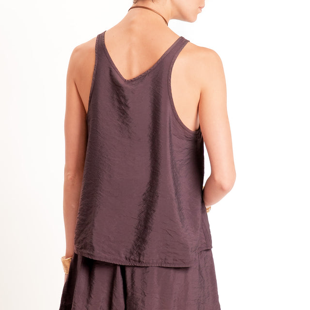 Tensione in-Top goffrato vogatore - burgundy