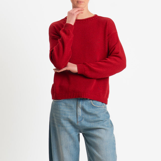 Tensione in-Maglia girocollo - rubino