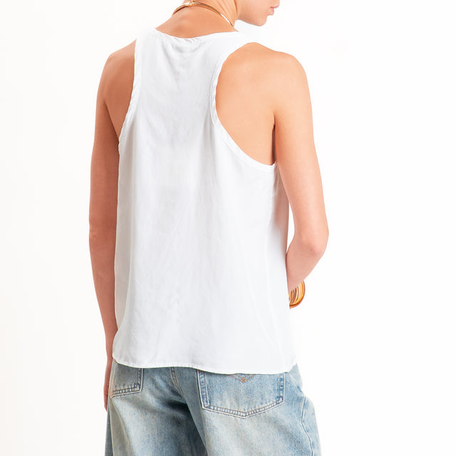 Tensione in -Top scollo U - Bianco