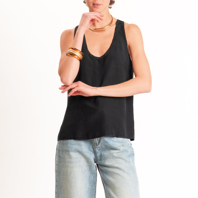 Tensione in -Top scollo U - nero