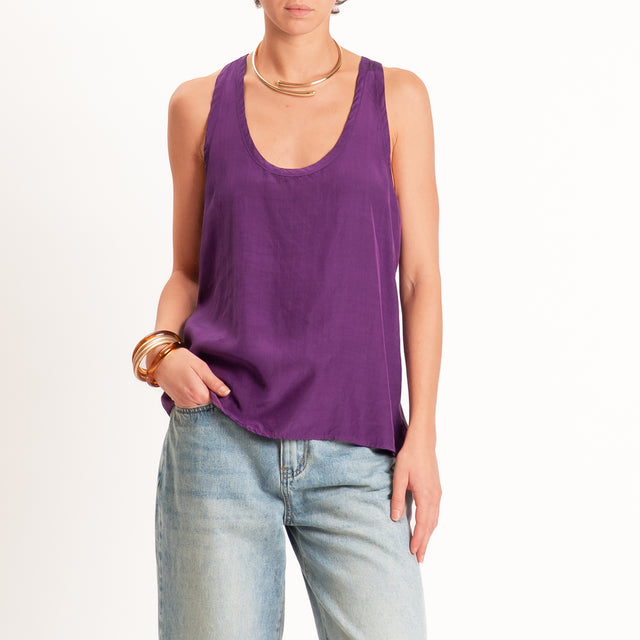 Tensione in -Top scollo U - viola