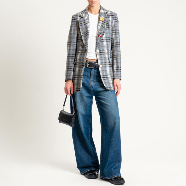 Tensione in-Giacca check con spille - grigio/nero/latte