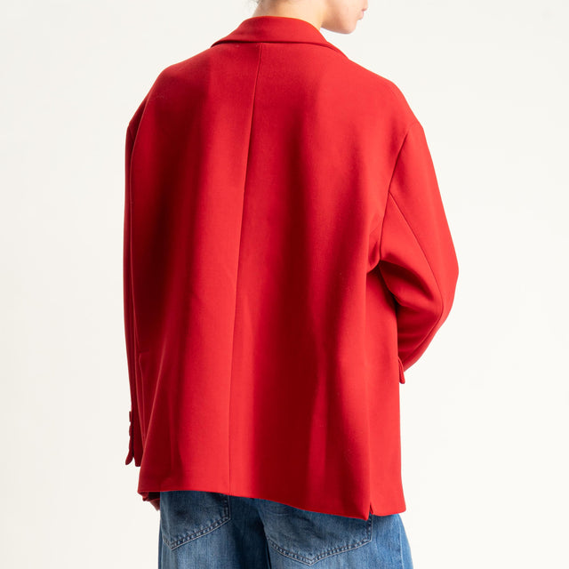 Tensione in- Giacca over in crepe - rosso