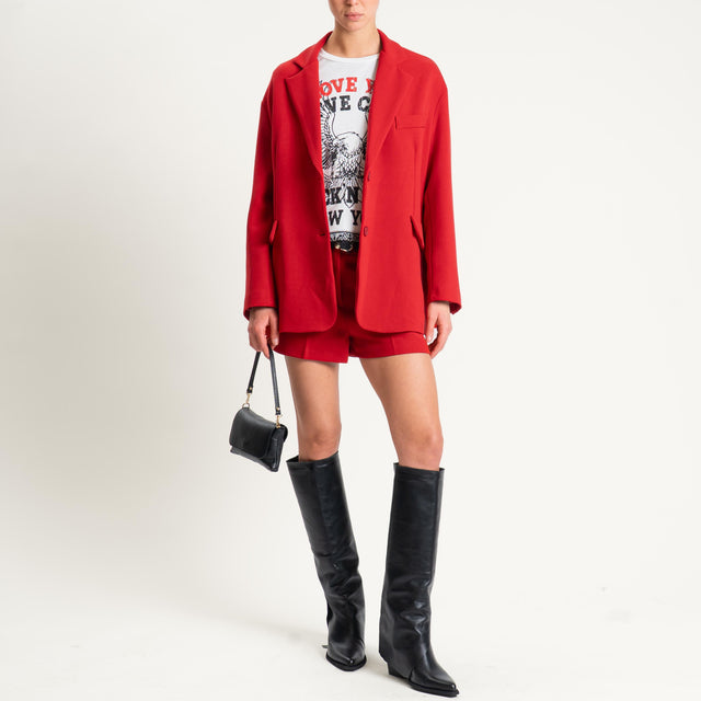 Tensione in- Giacca over in crepe - rosso