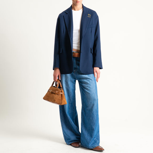 Tensione in-Giacca con spille spacchi laterali - blu