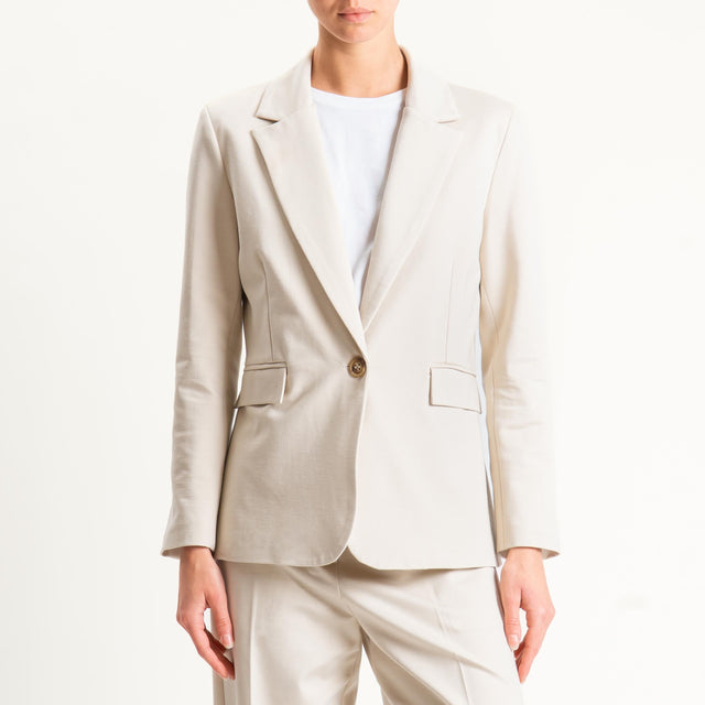 Tensione in-Giacca un bottone punto milano - panna