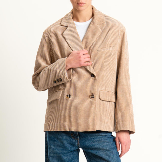 Tensione in-Giacca velluto 500 righe - camel