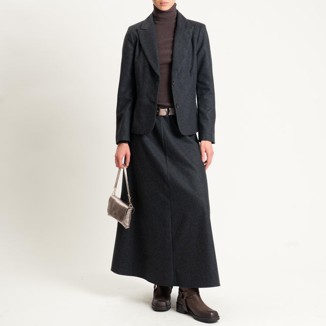 Tensione in- Giacca in flanella due bottoni - antracite