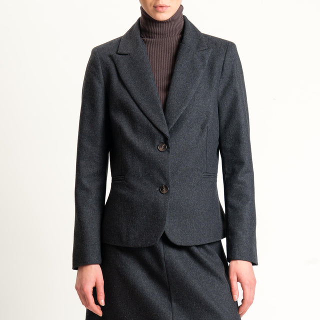 Tensione in- Giacca in flanella due bottoni - antracite