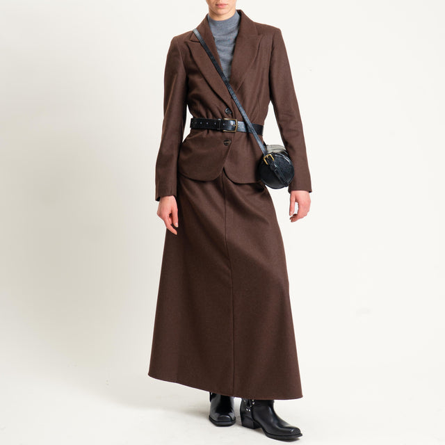 Tensione in- Giacca in flanella due bottoni - moro