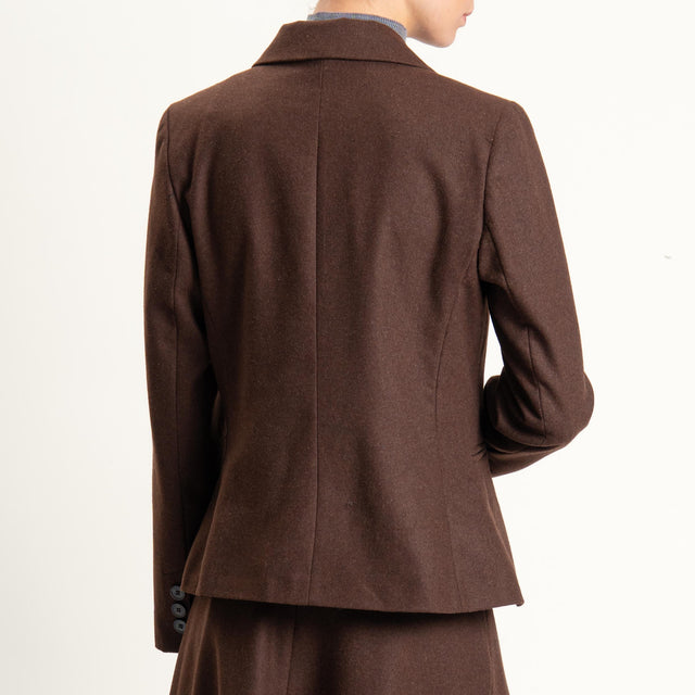 Tensione in- Giacca in flanella due bottoni - moro