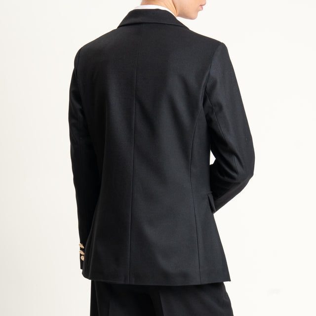 Tensione in-Giacca doppiopetto flanella bottoni - nero