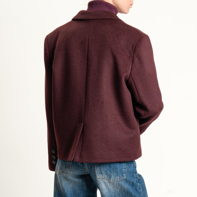 Tensione in-Giacca cappotto velour due bottoni - Bordeaux