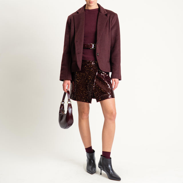 Tensione in-Giacca cappotto velour due bottoni - Bordeaux