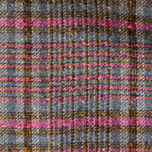 Tensione in-Giacca quadri misto lana spacchi laterali - grigio/fucsia