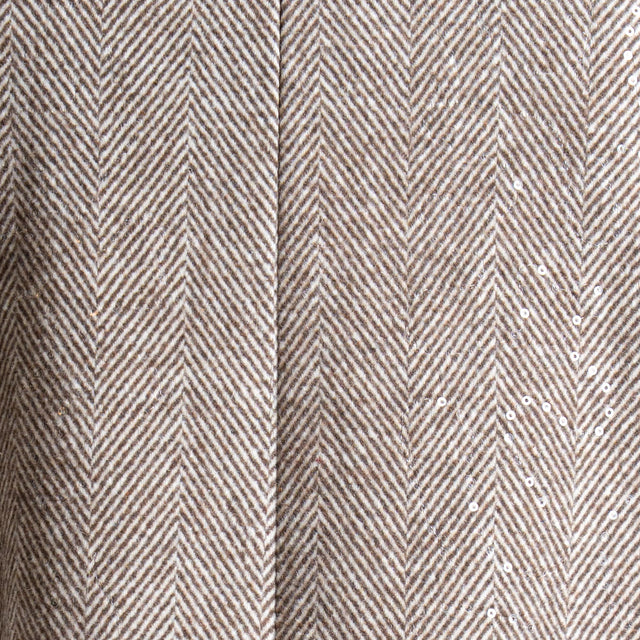 Tensione in-Giacca spinata misto lana con paillettes - moro