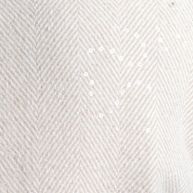 Tensione in-Giacca spinata misto lana con paillettes - panna