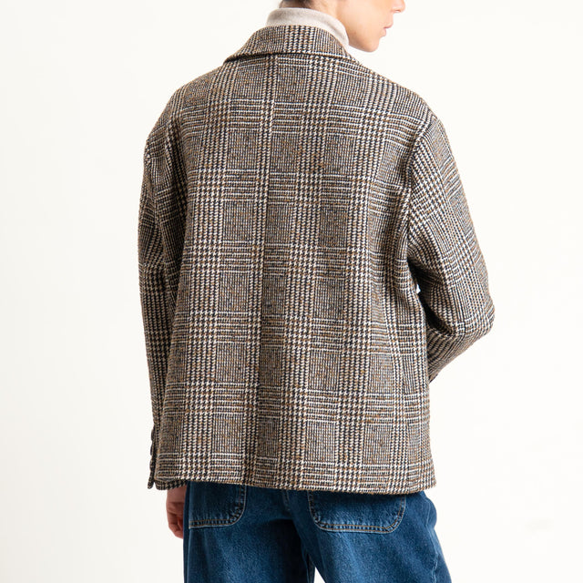 Tensione in-Giacca principe di galles misto lana - moro/sand